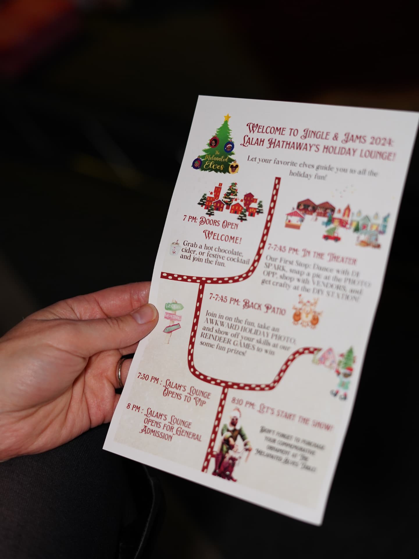 Jingle & Jams 2024 event program and schedule card