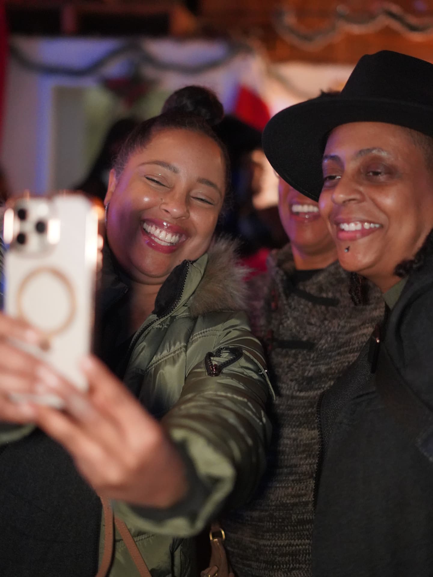 Guests smiling together during Jingle & Jams